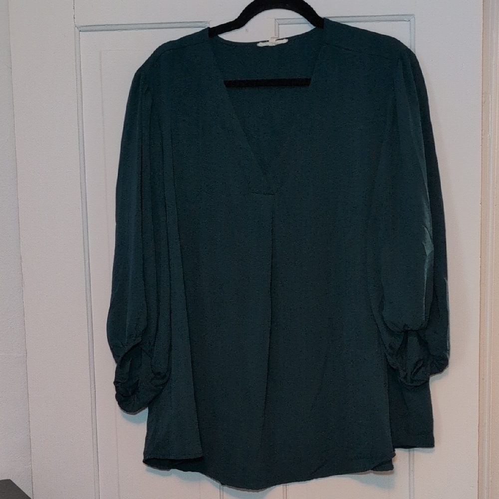 Maurices Teal Blouse with V-Neck